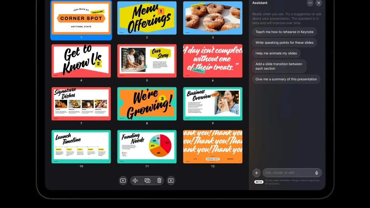 Apple integra inteligencia artificial en pages, keynote y numbers para revolucionar la ofimática