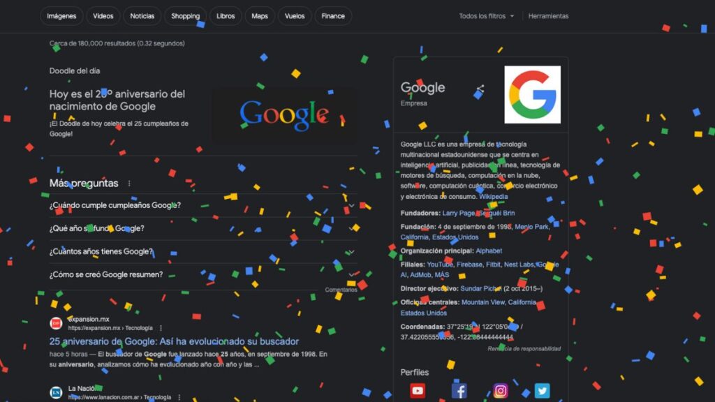 26 años de google